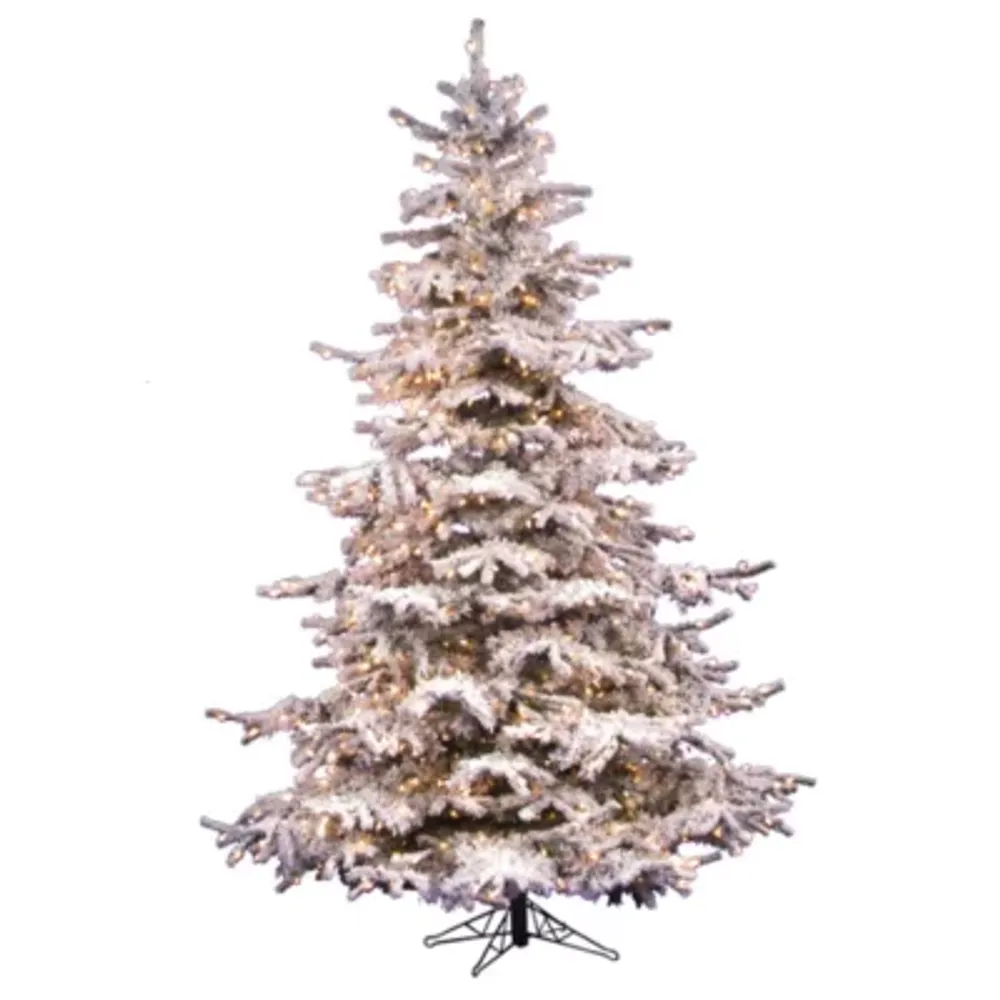 Vickerman 6 1/2 Foot Pre-Lit Flocked Christmas Tree