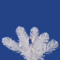 6.5' Prelit White Salem Pencil Pine Artificial Christmas Tree