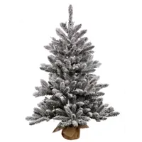Vickerman Flocked Anoka Pine Artificial ChristmasTree with Warm White LED Lights