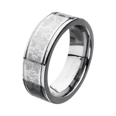 Inox Mens Jewelry 8MM Tungsten Wedding Band