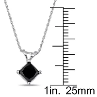 Womens 1 CT. Natural Black Diamond 10K White Gold Pendant Necklace