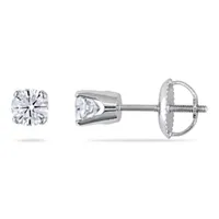 1/2 CT. T.W. Natural White Diamond 14K White Gold 4mm Round Stud Earrings