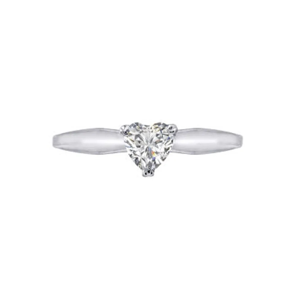 DiamonArt® Womens 3/8 CT. T.W. White Cubic Zirconia Sterling Silver Heart Promise Ring