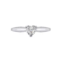 DiamonArt® Womens 3/8 CT. T.W. White Cubic Zirconia Sterling Silver Heart Promise Ring