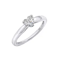 DiamonArt® Womens 3/8 CT. T.W. White Cubic Zirconia Sterling Silver Heart Promise Ring