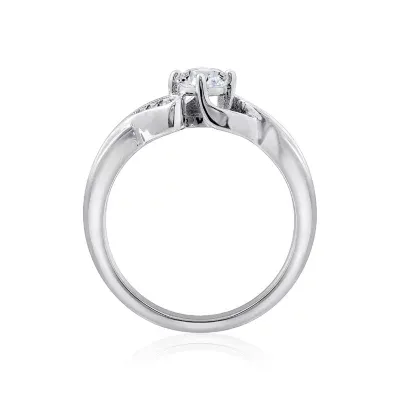 DiamonArt® Womens White Cubic Zirconia Sterling Silver Promise Ring