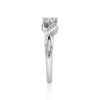 DiamonArt® Womens White Cubic Zirconia Sterling Silver Promise Ring