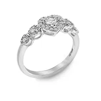 DiamonArt® Womens 1 1/2 CT. T.W. White Cubic Zirconia Sterling Silver Heart Promise Ring