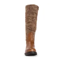 Muk Luks Womens Logger Alberta Stacked Heel Dress Boots