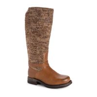 Muk Luks Womens Logger Alberta Stacked Heel Dress Boots