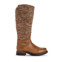 Muk Luks Womens Logger Alberta Stacked Heel Dress Boots