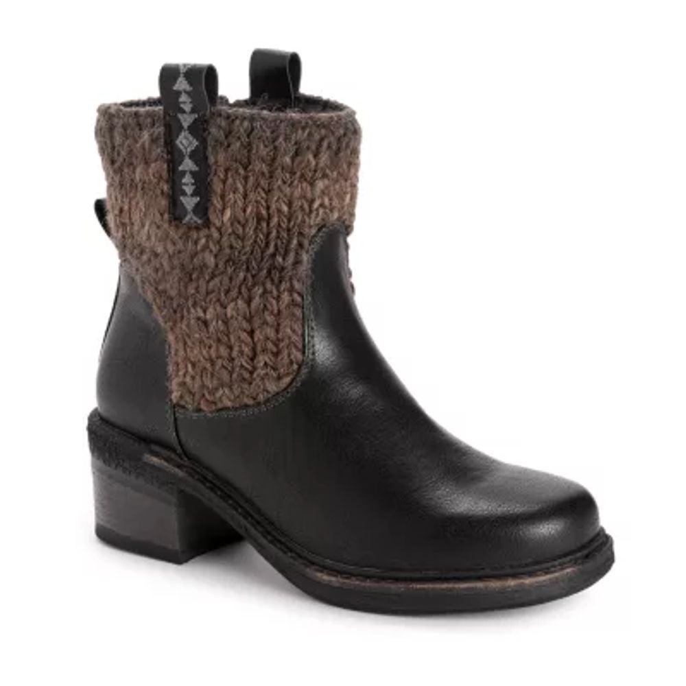 Muk Luks Womens Arya Arlene Stacked Heel Dress Boots