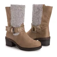 Muk Luks Womens Arya Alice Stacked Heel Dress Boots