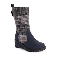 Muk Luks Womens Norway Floro Wedge Heel Dress Boots