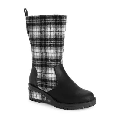 Muk Luks Womens Norway Floro Wedge Heel Dress Boots