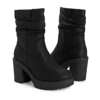 Muk Luks Womens Riser Pop Block Heel Dress Boots