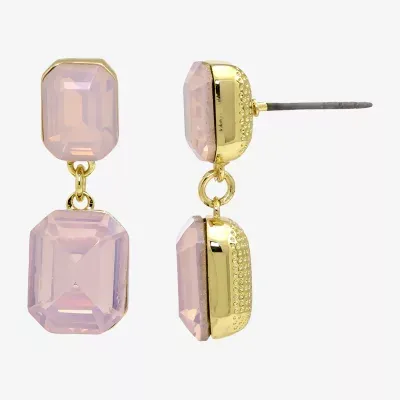 Sparkle Allure Crystal 14K Gold Over Brass Drop Earrings