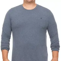 mutual weave Big and Tall Mens Crew Neck Long Sleeve Brushed Jersey Pocket Tee