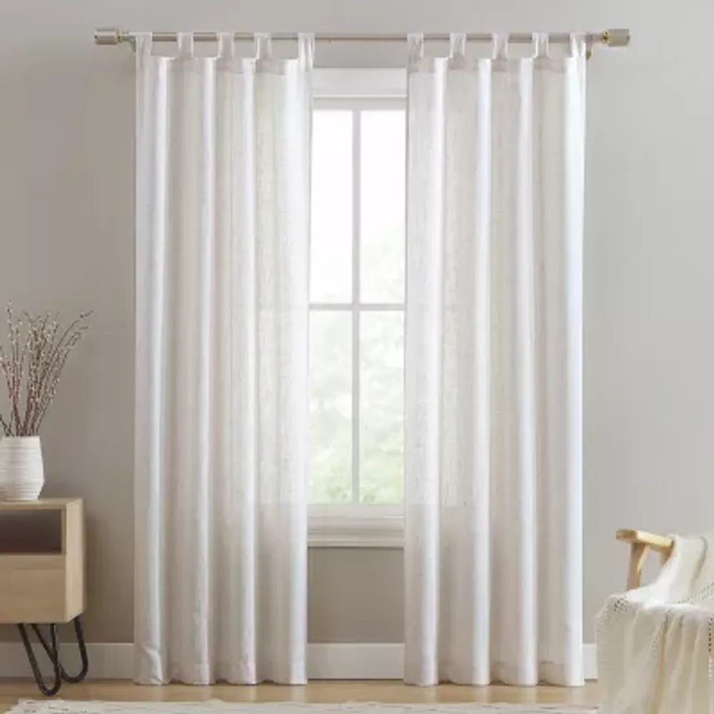 Beatrice Home Fashions Monroe Light-Filtering Tab Top Set of 2 Curtain Panel