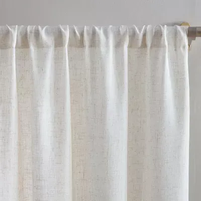 Beatrice Home Fashions Monroe Linen Blend Rod Pocket Light-Filtering Set of 2 Curtain Panels