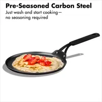 OXO Black Steel 10" Crepe Pan with Silicone Sleeve