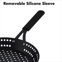 OXO Black Steel 12" BBQ Frying Pan with Silicone Sleeve