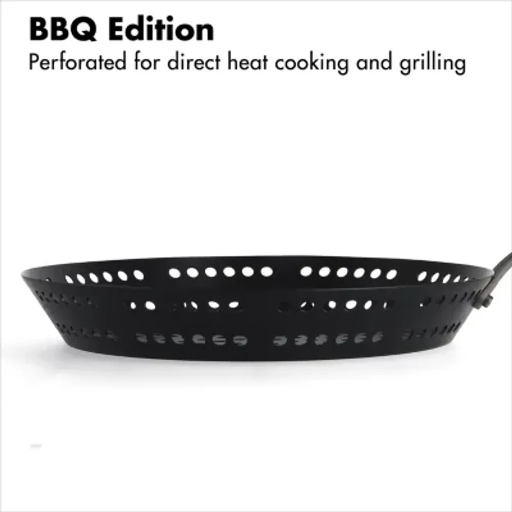 OXO Black Steel 12" BBQ Frying Pan with Silicone Sleeve