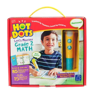 Educational Insights Hot Dots® Jr. Let'S Master Grade 2 Math Set With Hot Dots Pen