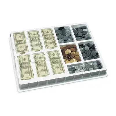 Educational Insights Play Money — Coins & Bills Deluxe Tray Electronic Learning