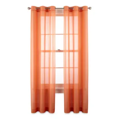 Home Expressions Remy Solid Sheer Grommet Top Single Curtain Panel