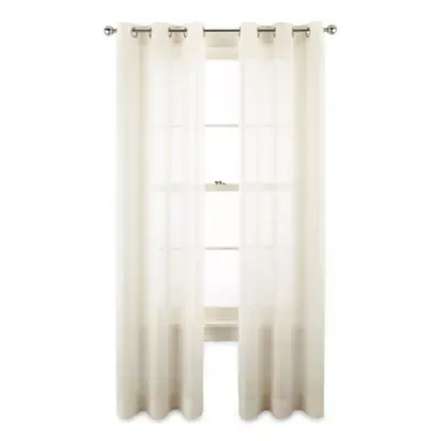Home Expressions Remy Solid Sheer Grommet Top Single Curtain Panel