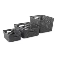 Home Expressions Medium Durable Plastic Weave Storage Bins