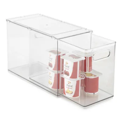 Home Expressions Tall Sliding Acrylic Single Compartment Storage Bin