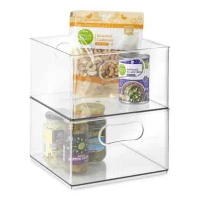 Home Expressions 2-pc. Single Compartment Stackable Storage Bin