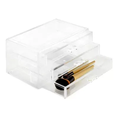Home Expressions Acrylic 3-Compartment Makeup Organizer