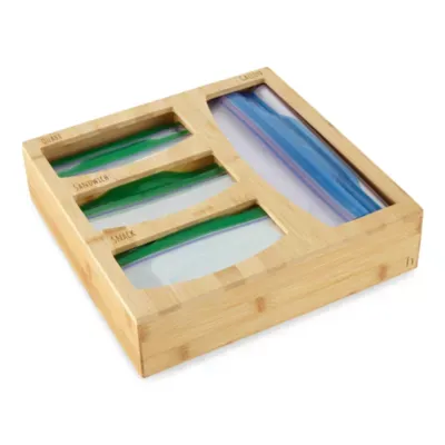 Home Expressions 4 In 1 Bamboo Storage Bag Drawer Organizer