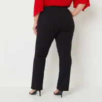 Bold Elements-Plus Womens Mid Rise Flare Pull-On Pants