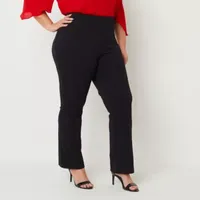 Bold Elements-Plus Womens Mid Rise Flare Pull-On Pants