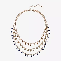 Mixit Gold Tone 18 Inch Link Round Beaded Necklace