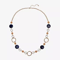 Mixit Two Tone 34 Inch Link Round Strand Necklace