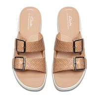 Clarks Womens Drift Buckle Slide Sandals