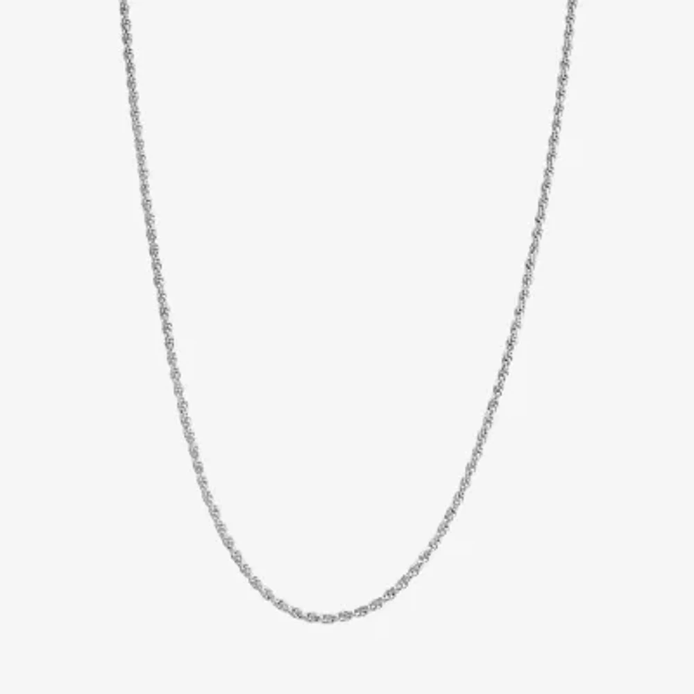 Silver Reflections Pure Silver Over Brass Inch Link Chain Necklace