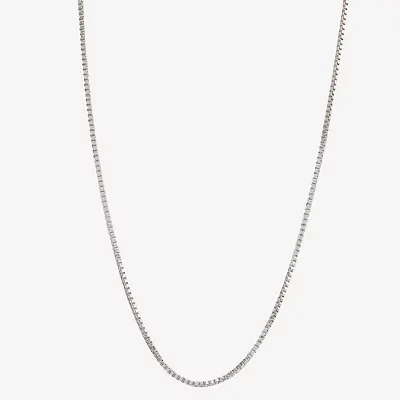 Silver Reflections Pure Silver Over Brass 24 Inch Box Chain Necklace