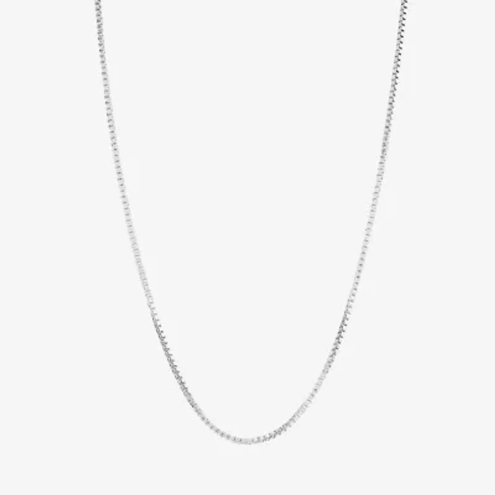 Silver Reflections Pure Silver Over Brass Inch Box Chain Necklace