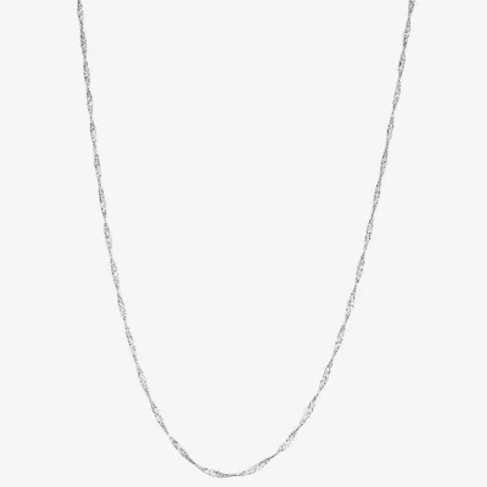 Silver Reflections Pure Silver Over Brass Inch Snake Chain Necklace