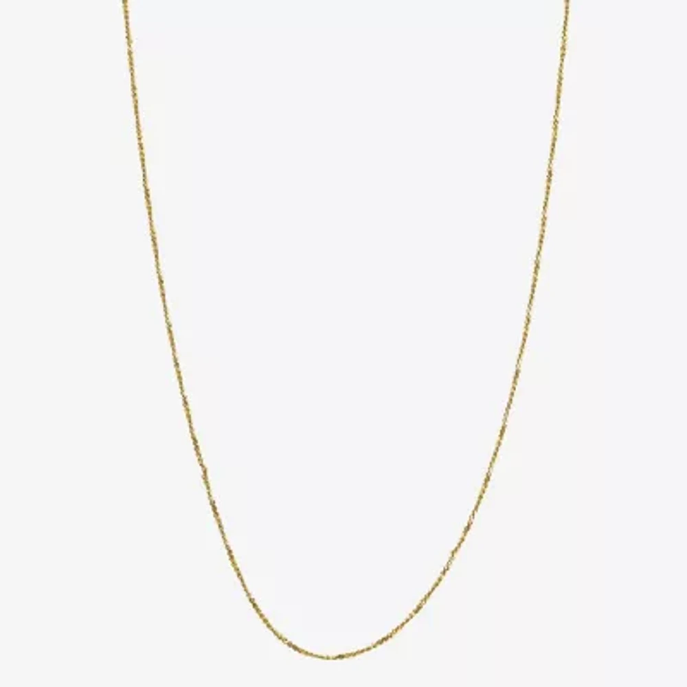 Silver Reflections 18K Gold Over Brass 20 Inch Braid Chain Necklace