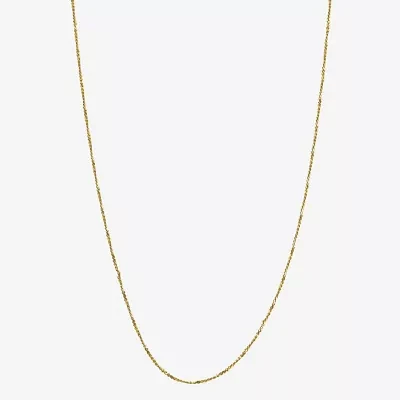 Silver Reflections 18K Gold Over Brass 20 Inch Braid Chain Necklace