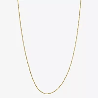 Silver Reflections 18K Gold Over Brass 20 Inch Braid Chain Necklace