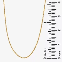 Silver Reflections 18K Gold Over Brass Inch Rope Chain Necklace