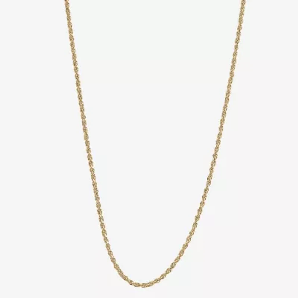 Silver Reflections 18K Gold Over Brass Inch Rope Chain Necklace